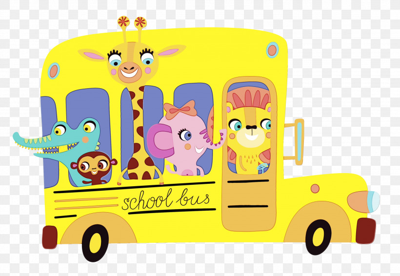 School Bus, PNG, 2935x2028px, Watercolor, Cartoon, English Alphabet, English Language, Funny Maze Download Free