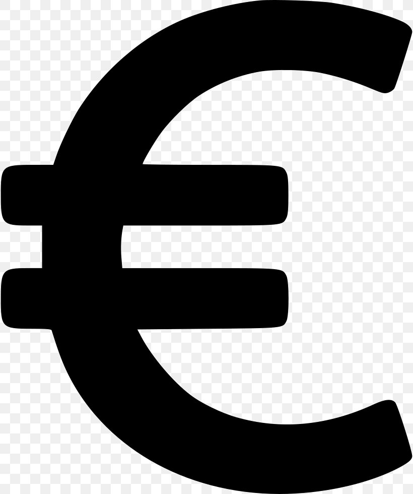 Euro Sign Dollar Sign Clip Art, PNG, 818x980px, Euro Sign, At Sign, Black, Black And White, Character Download Free