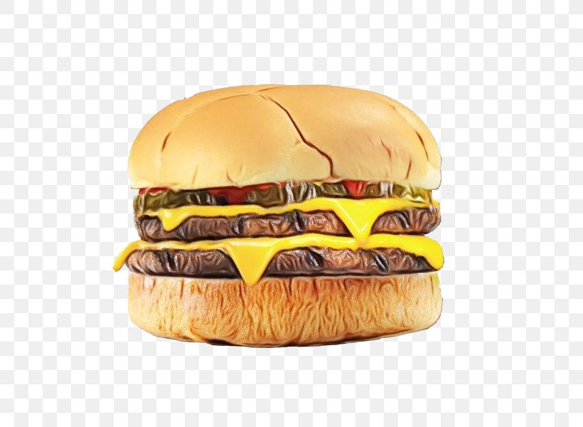 Hamburger, PNG, 600x600px, Watercolor, Breakfast Sandwich, Cheeseburger, Dish, Fast Food Download Free
