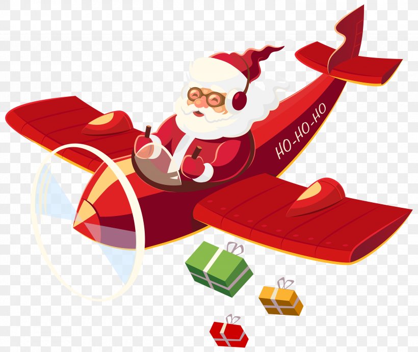 Santa Claus Airplane Reindeer Clip Art, PNG, 3000x2529px, Santa Claus, Airplane, Christmas, Christmas Ornament, Fictional Character Download Free