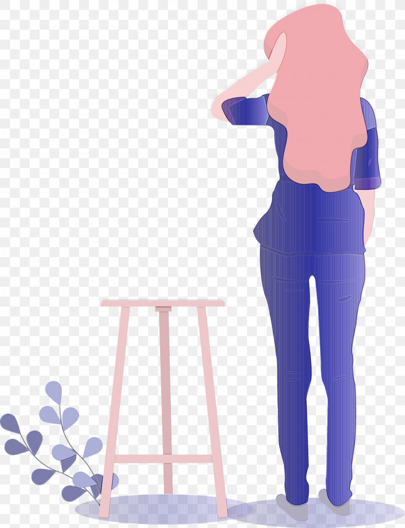 Standing Sitting Furniture Stool Bar Stool, PNG, 2302x3000px, Girl, Art, Bar Stool, Chair, Furniture Download Free