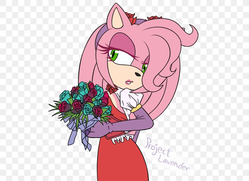 Amy Rose Sonic The Hedgehog 2 Sonic & Knuckles Sega, PNG, 506x597px, Watercolor, Cartoon, Flower, Frame, Heart Download Free