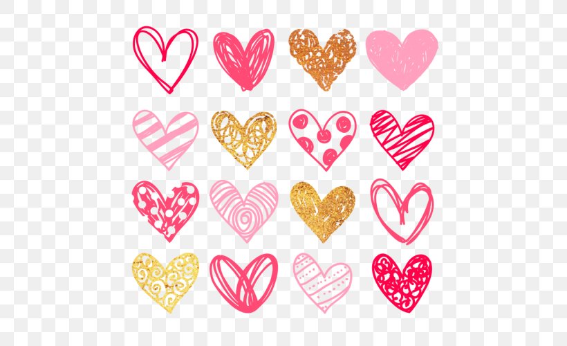 Doodle Drawing Heart Clip Art, PNG, 500x500px, Doodle, Drawing, Heart, Pink, Valentine S Day Download Free