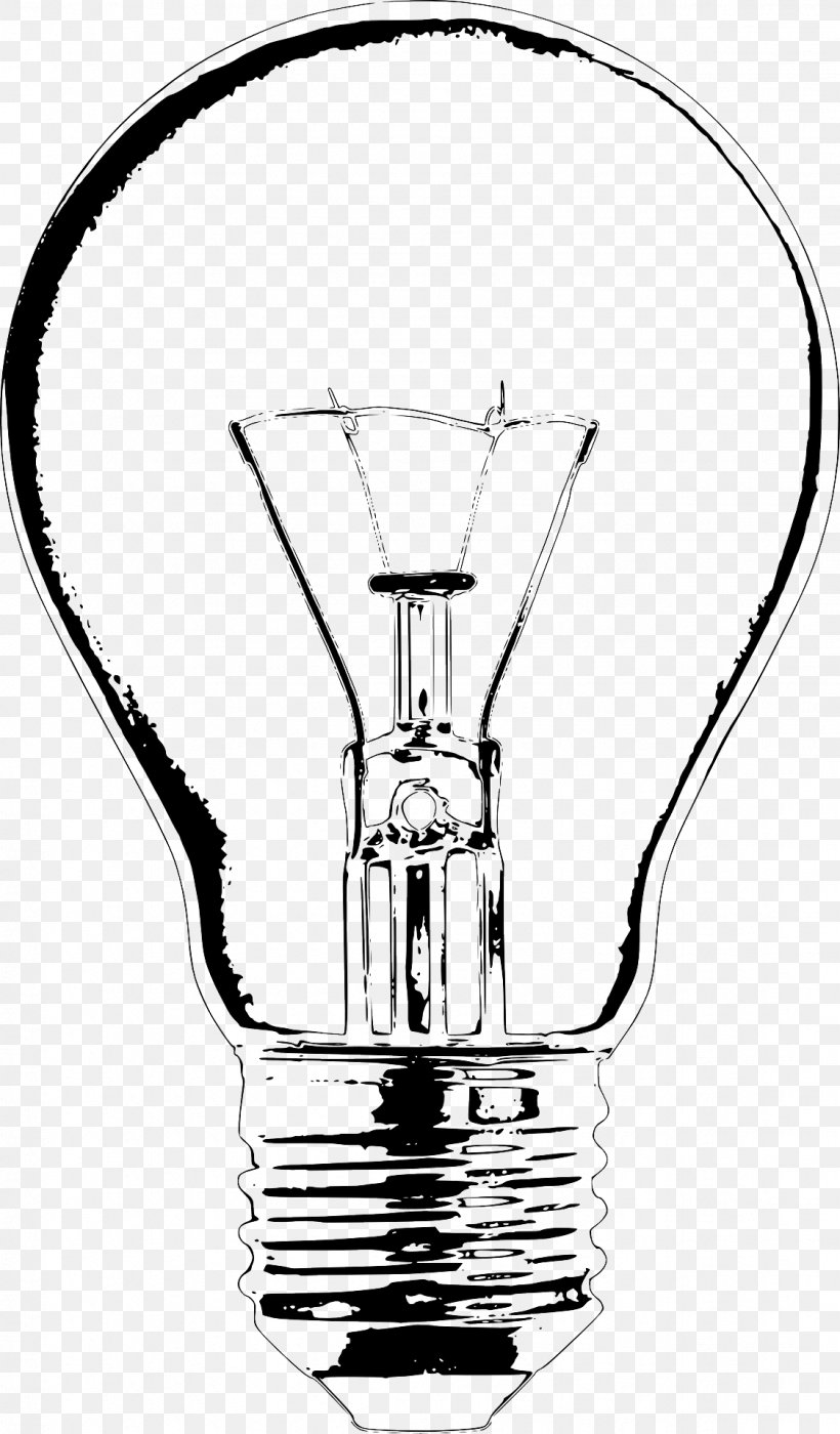 Incandescent Light Bulb Lamp Clip Art, PNG, 1124x1920px, Light, Black And White, Drawing, Electric Light, Electricity Download Free