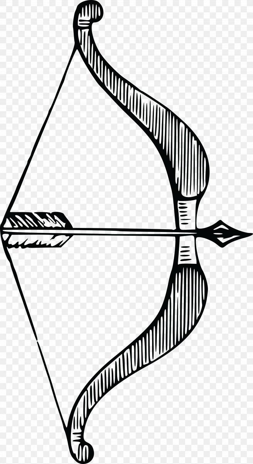 Bow And Arrow Archery Clip Art, PNG, 4000x7331px, Bow And Arrow, Archery, Area, Artwork, Black And White Download Free