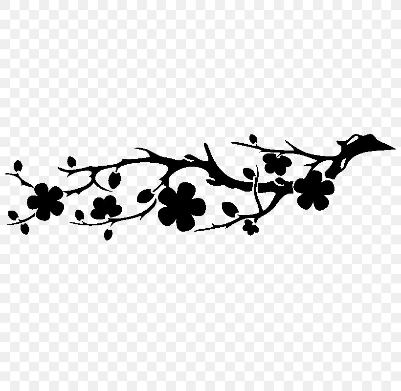 Cherry Blossom Drawing Sticker, PNG, 800x800px, Cherry Blossom, Black And White, Blossom, Branch, Can Stock Photo Download Free