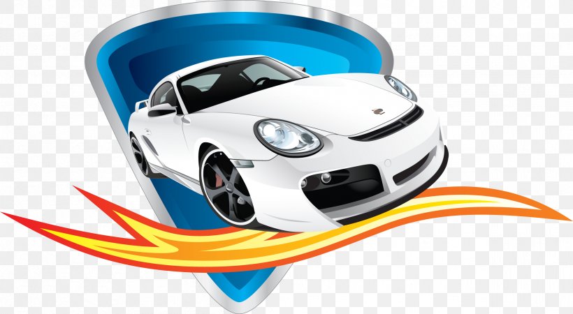 Sports Car Porsche Vector Motors Corporation, PNG, 2406x1321px, Car, Automotive Design, Automotive Exterior, Brand, Bumper Download Free