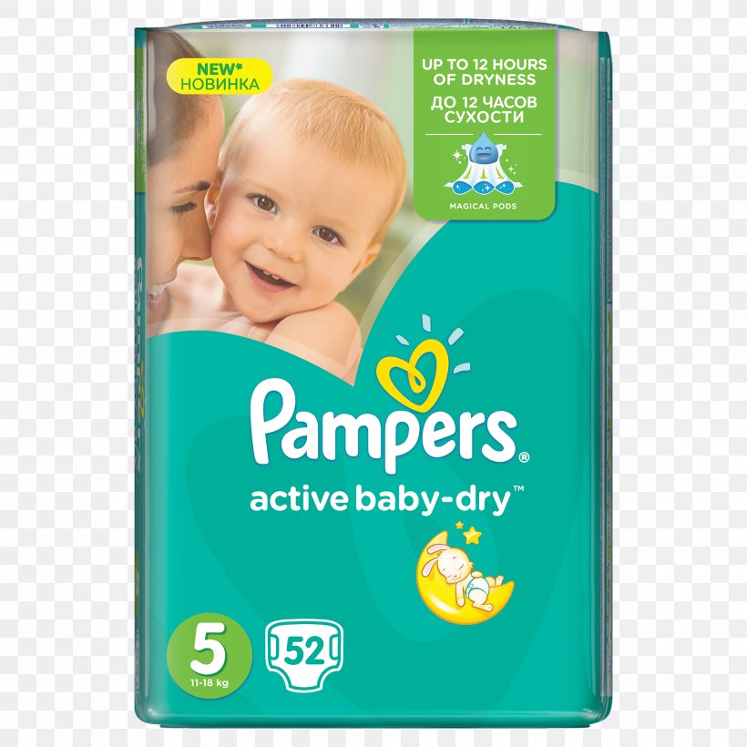 Pampers Baby Dry Diapers Economy Pack Plus Size Pampers Baby-Dry NZ Baby Pampers Nappies Size 4 58 Pack, PNG, 2000x2000px, Diaper, Brand, Green, Infant, Material Download Free