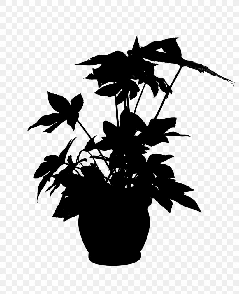 Flowering Plant Silhouette Leaf Plants, PNG, 1200x1477px, Flower, Blackandwhite, Botany, Flowering Plant, Flowerpot Download Free