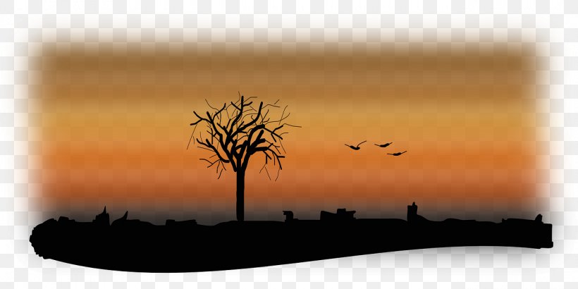 Silhouette Clip Art, PNG, 1280x640px, Silhouette, Cartoon, Drawing, Landscape, Sky Download Free