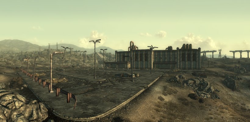 Fallout: New Vegas Fallout 3 Fallout 4 Woodland Park The Vault, PNG, 2065x1007px, Fallout New Vegas, Building, Cafeteria, City, Factory Download Free