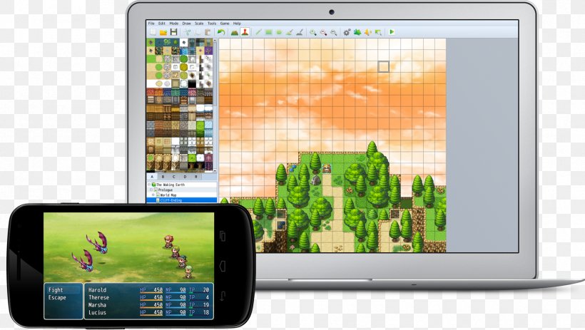 RPG Maker MV RPG Maker VX Role-playing Game Tile-based Video Game, PNG, 1730x977px, Rpg Maker Mv, Computer Monitor, Display Device, Electronic Device, Electronics Download Free
