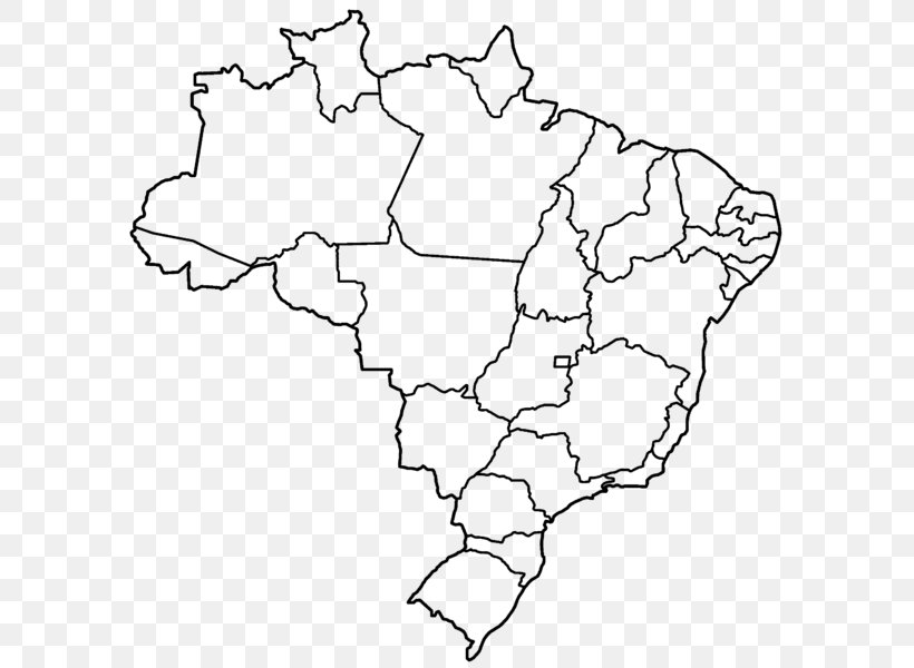 Brazil Vector Map Royalty-free, PNG, 600x600px, Brazil, Area, Black And White, Blank Map, Flag Of Brazil Download Free