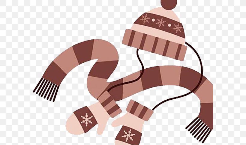 Scarf Hat Glove Winter Clip Art, PNG, 600x486px, Scarf, Brown, Cartoon, Chocolate, Coat Download Free