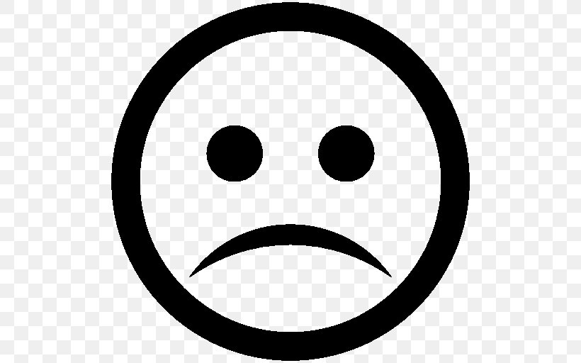 Smiley Emoticon Sadness Clip Art, PNG, 512x512px, Smiley, Area, Black And White, Depression, Drawing Download Free