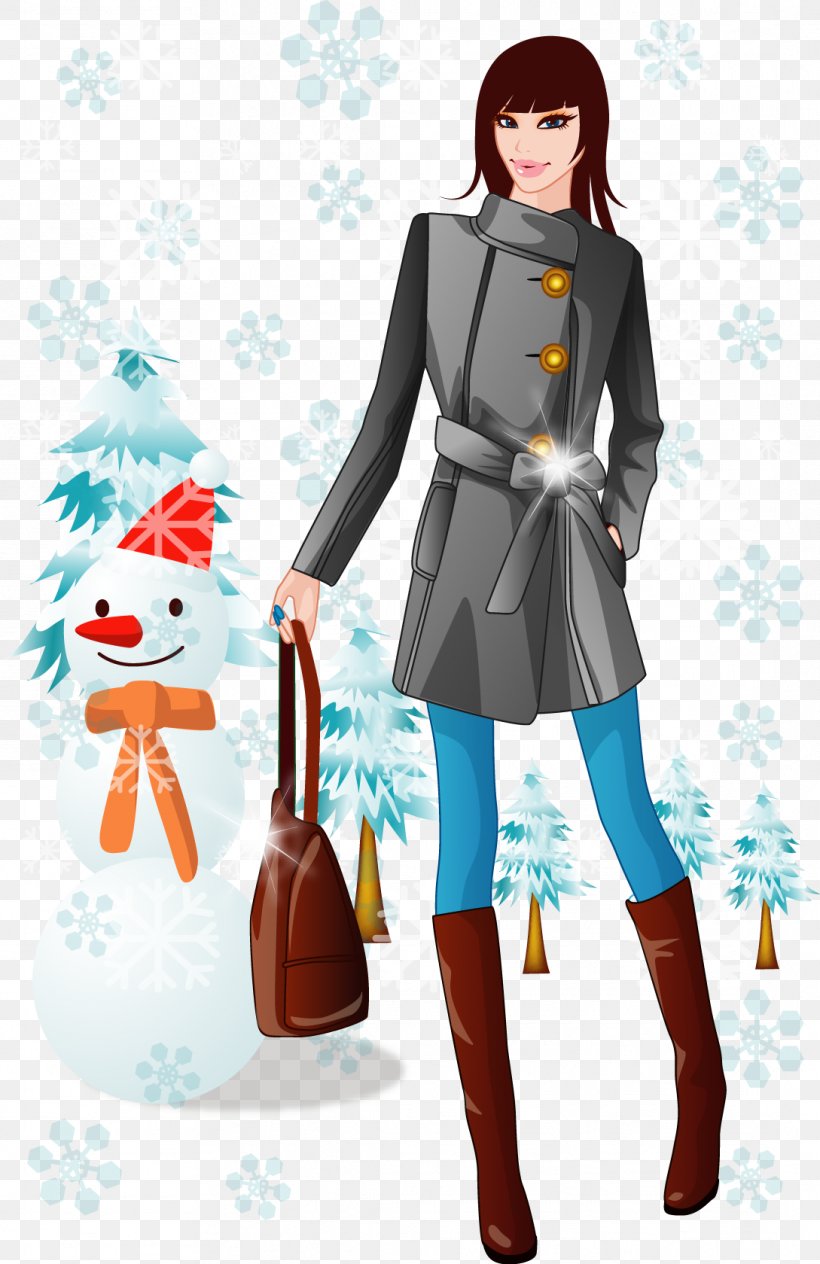Winter Clothing Bag Graphic Arts, PNG, 1089x1679px, Watercolor, Cartoon, Flower, Frame, Heart Download Free