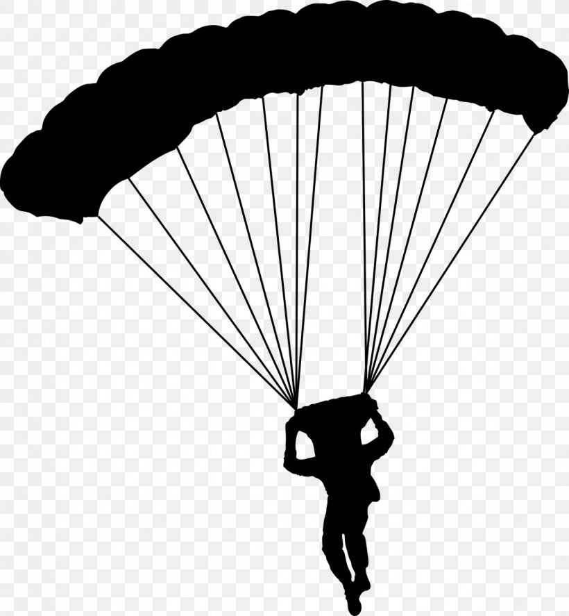 Parachuting Parachute Clip Art, PNG, 1183x1280px, Parachuting, Air Sports, Black, Black And White, Drawing Download Free
