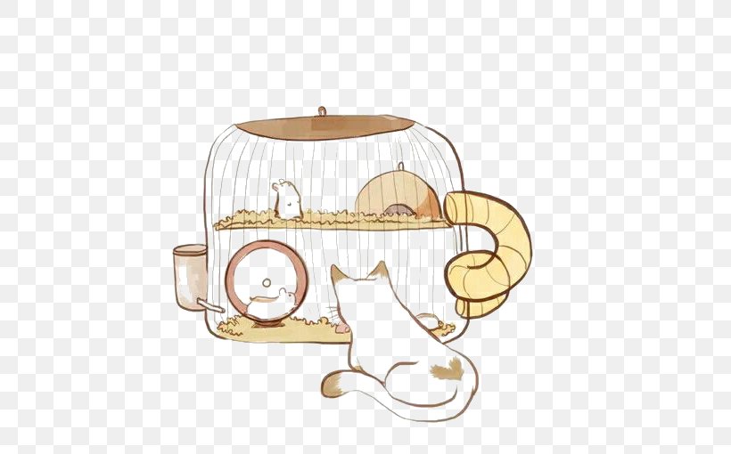 Pet Hamster Cat Illustration, PNG, 510x510px, Hamster, Cage, Cat, Cup, Designer Download Free