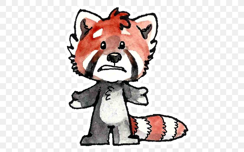 Red Panda Giant Panda Sticker Whiskers Telegram, PNG, 512x512px, Watercolor, Cartoon, Flower, Frame, Heart Download Free