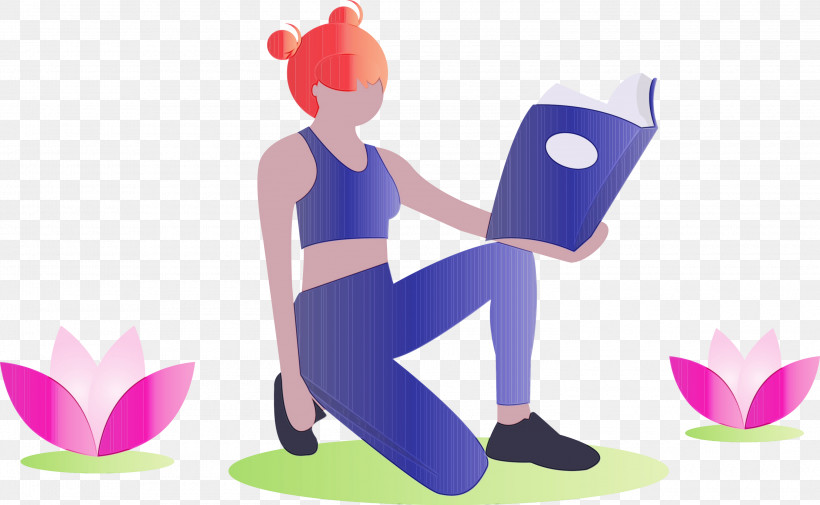 Sitting Physical Fitness, PNG, 3000x1850px, Reading Book, Fashion, Girl, Paint, Physical Fitness Download Free