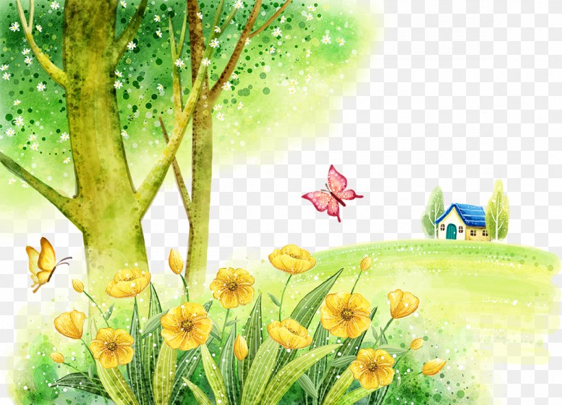 Watercolor Painting Fukei Illustration, PNG, 1167x842px, Watercolor Painting, Cartoon, Comics, Ecosystem, Fauna Download Free