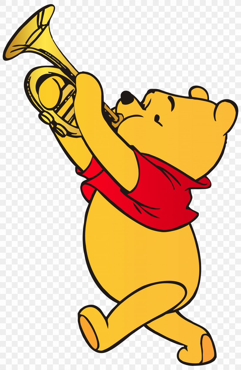 Winnie The Pooh Winnie-the-Pooh Trumpet Christopher Robin Clip Art, PNG, 5209x8000px, Watercolor, Cartoon, Flower, Frame, Heart Download Free