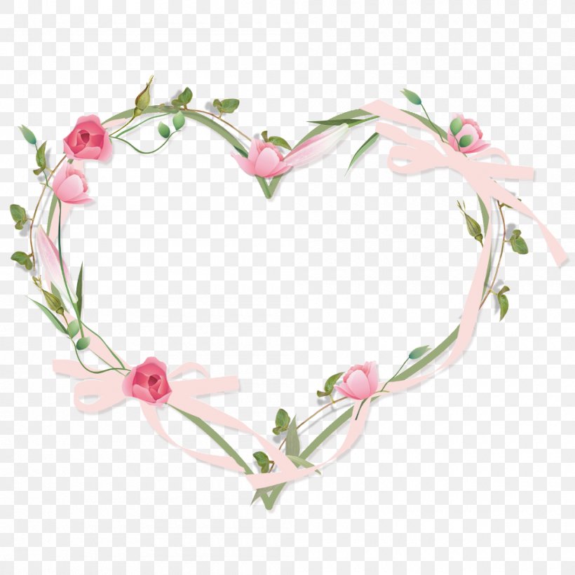 Flower Heart Garden Roses Clip Art, PNG, 1000x1000px, Watercolor, Cartoon, Flower, Frame, Heart Download Free