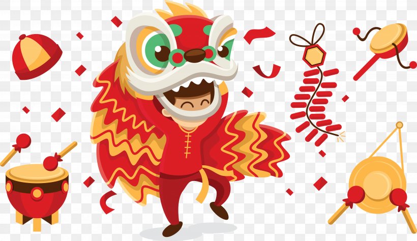 Lion Dance Chinese New Year, PNG, 5319x3078px, Lion, Art, Chinese New Year, Christmas, Christmas Ornament Download Free