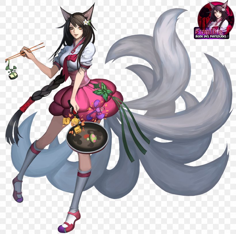 League Of Legends Ahri Nine-tailed Fox Video Game, PNG, 1491x1482px, Watercolor, Cartoon, Flower, Frame, Heart Download Free