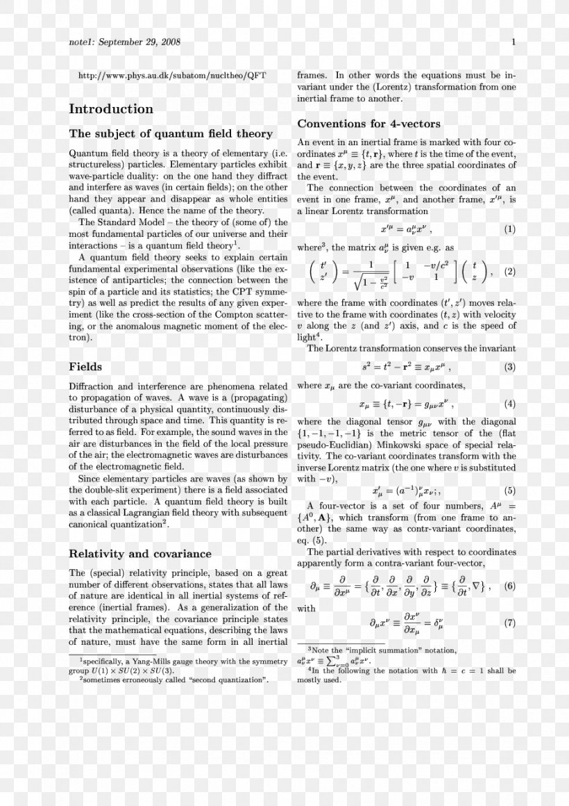 An Introduction To Quantum Field Theory Particle Physics, PNG, 926x1310px, Physics, Aarhus, Area, Black And White, Document Download Free