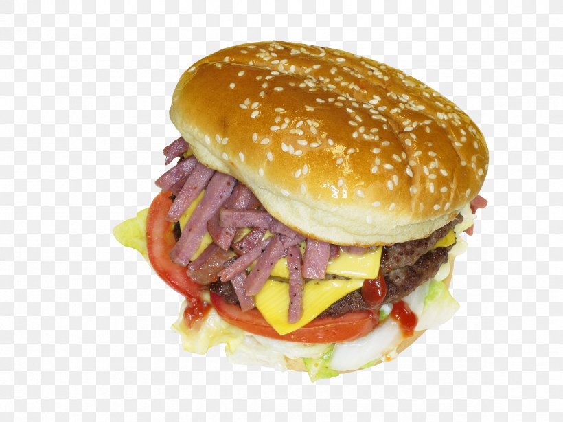 Hamburger Fast Food Cheeseburger Whopper Junk Food, PNG, 2365x1773px, Hamburger, American Food, Big Mac, Breakfast Sandwich, Buffalo Burger Download Free