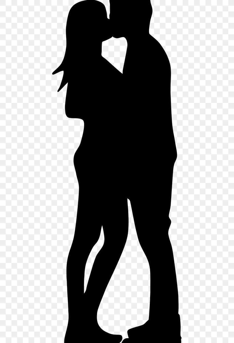 Silhouette Clip Art Vector Graphics Kiss, PNG, 640x1200px, Silhouette, Blackandwhite, Drawing, Fictional Character, Human Download Free