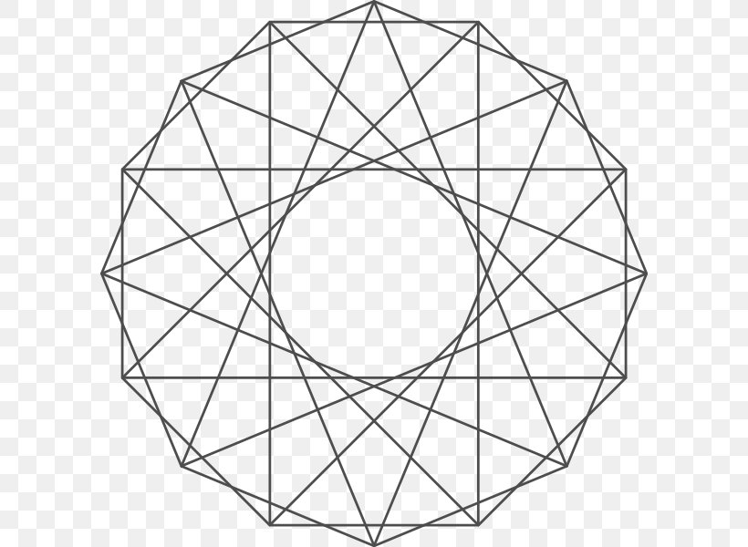 Graph Theory Edge Foster Graph Heptadecagon Polygon, PNG, 600x600px, Graph Theory, Area, Black And White, Cycling, Drawing Download Free