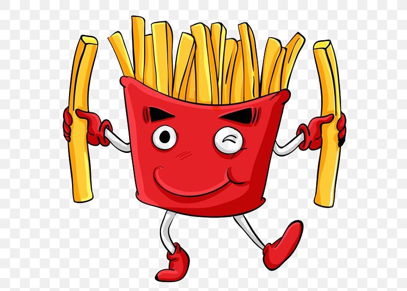 French Fries Fast Food Junk Food Cartoon, PNG, 600x586px, French Fries, Area, Cartoon, Fast Food, Food Download Free