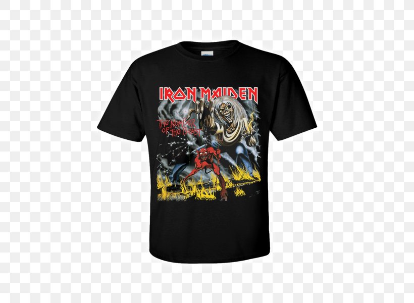 T-shirt Iron Maiden The Number Of The Beast Sleeve, PNG, 600x600px, Tshirt, Active Shirt, Album, Black, Brand Download Free