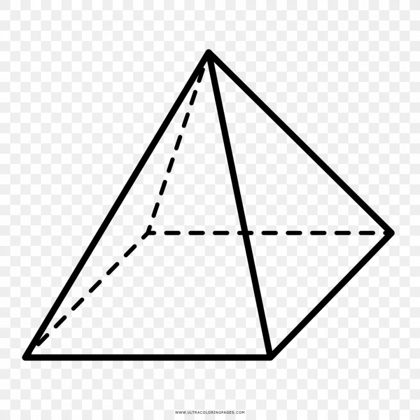 Square Pyramid Geometry Geometric Shape, PNG, 1000x1000px, Pyramid, Area, Black, Black And White, Coloring Book Download Free