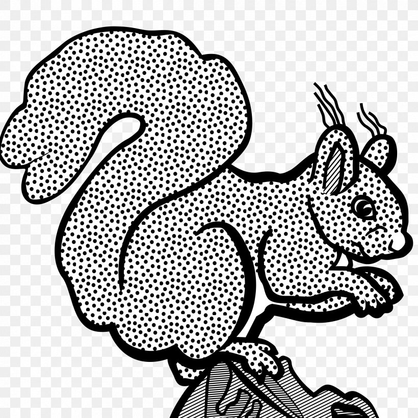 Line Art Squirrel Coloring Book Clip Art, PNG, 2400x2400px, Line Art, Area, Art, Artwork, Black Download Free