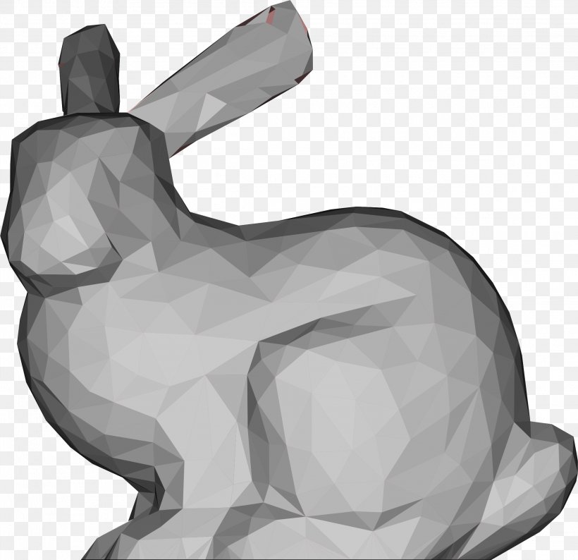Stanford Bunny Stanford University Rabbit Low Poly Hare, PNG, 2292x2220px, 3d Computer Graphics, Stanford Bunny, Black And White, Dog Like Mammal, Grayscale Download Free