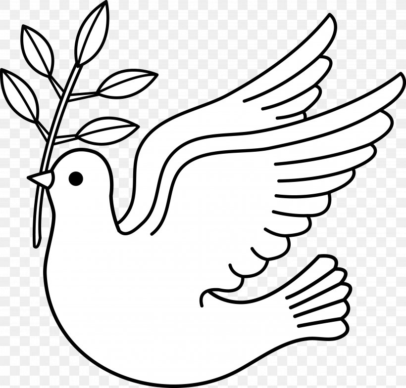 Columbidae Doves As Symbols Black And White Clip Art, PNG, 4771x4569px, Columbidae, Area, Art, Artwork, Beak Download Free