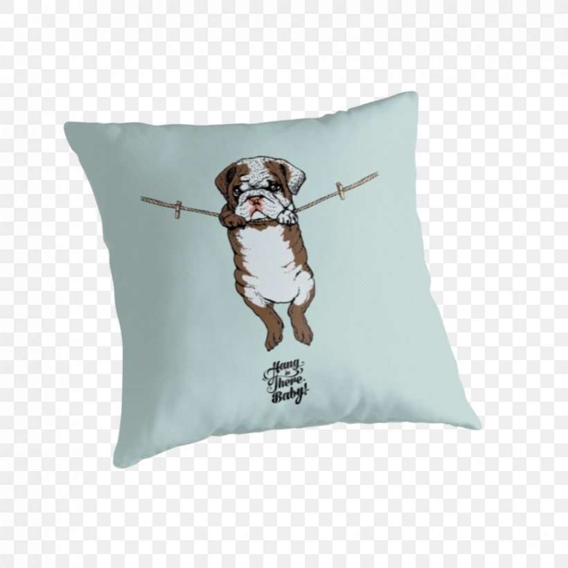 Bulldog Hang In There Baby Hang In There, Baby Throw Pillows Printmaking, PNG, 875x875px, Bulldog, Art, Art Museum, Blanket, Cushion Download Free