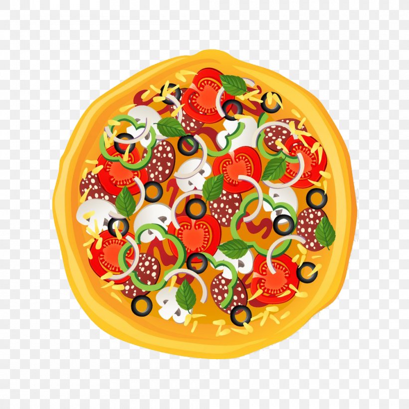 Pizza Italian Cuisine Illustration, PNG, 1000x1000px, Pizza, Cuisine, Dish, Food, Fruit Download Free