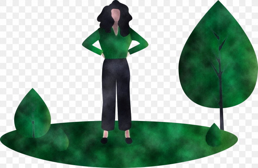 Fashion Girl, PNG, 3000x1956px, Fashion Girl, Animation, Emerald, Green, Leaf Download Free