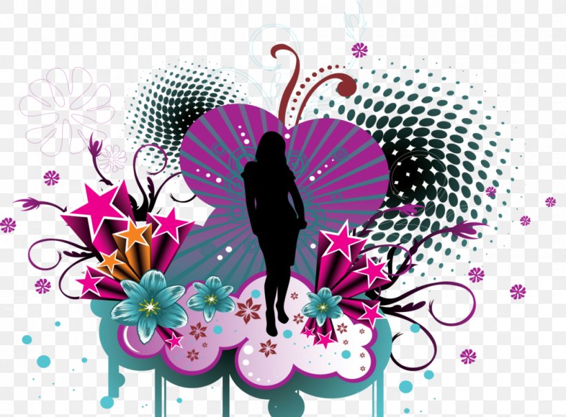 Vector Graphics Design Image, PNG, 1040x767px, Silhouette, Art, Designer, Fictional Character, Magenta Download Free
