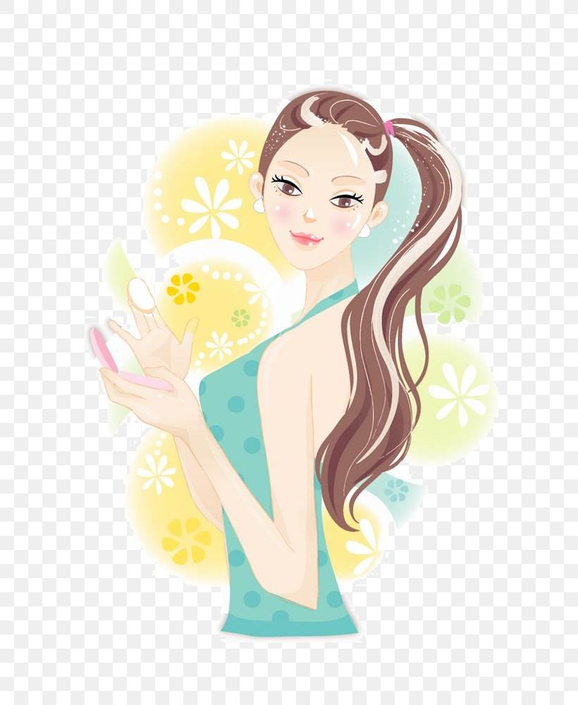Make-up Long Hair Woman Cosmetology, PNG, 707x1000px, Watercolor, Cartoon, Flower, Frame, Heart Download Free