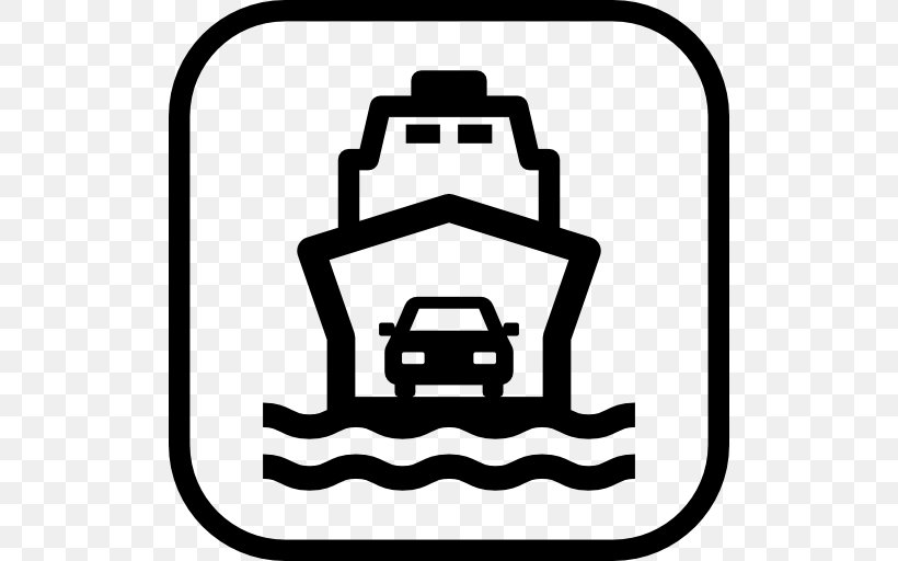 Ferry Transport Clip Art, PNG, 512x512px, Ferry, Area, Black, Black And White, Boat Download Free