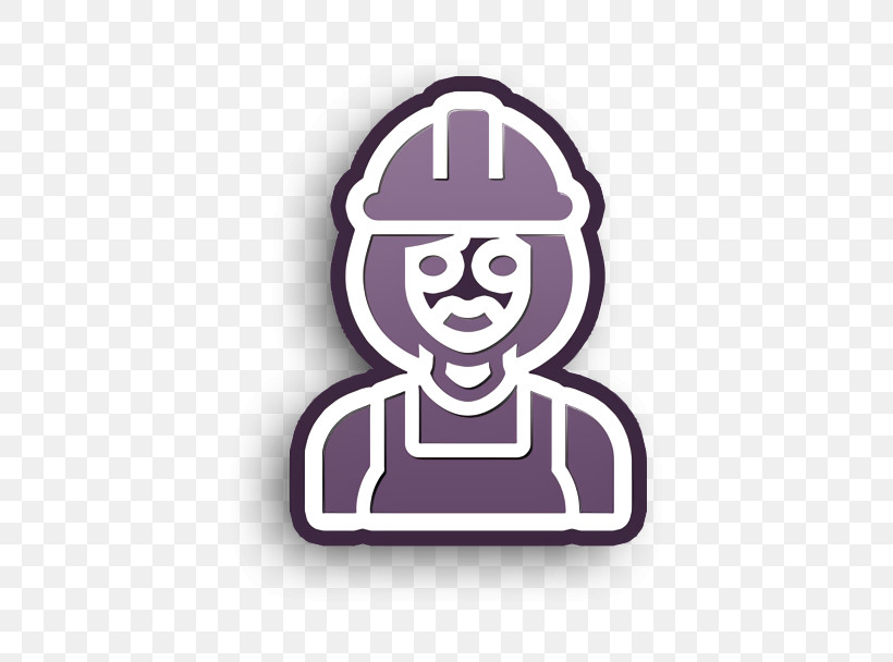 Builder Icon Occupation Woman Icon, PNG, 484x608px, Builder Icon, Logo, Occupation Woman Icon, Purple, Sticker Download Free