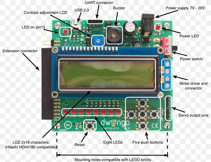 Microcontroller Electronics Dwengo Arduino TV Tuner Cards & Adapters, PNG, 800x630px, Microcontroller, Arduino, Circuit Component, Circuit Prototyping, Computer Component Download Free