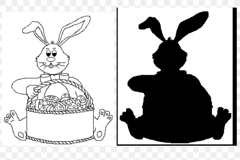 Rabbit Black And White Easter Bunny Hare, PNG, 1100x733px, Rabbit, Art, Black And White, Coloring Book, Craft Download Free