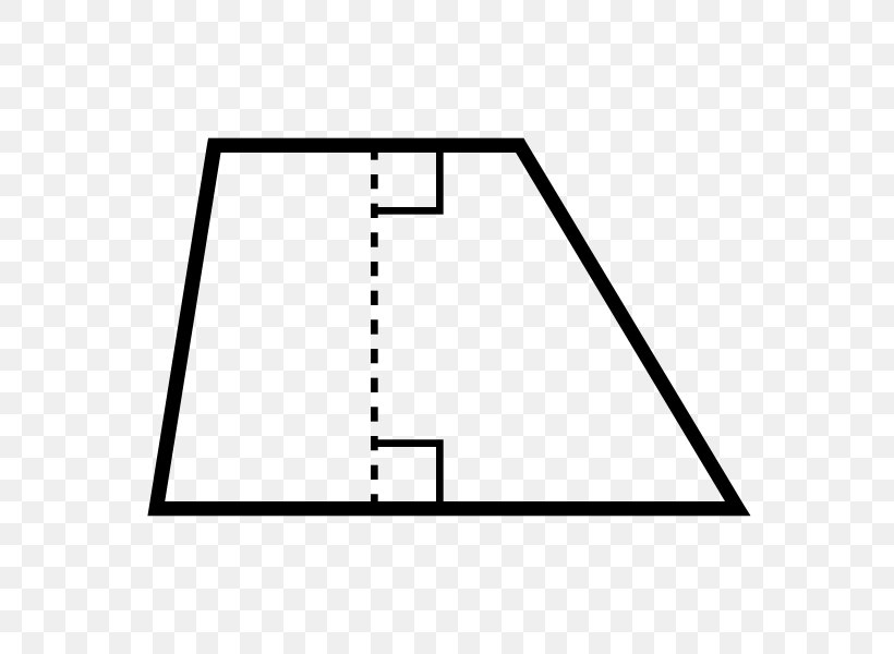Trapezoid Quadrilateral Polygon Geometry Angle, PNG, 800x600px, Trapezoid, Area, Black, Black And White, Diagram Download Free