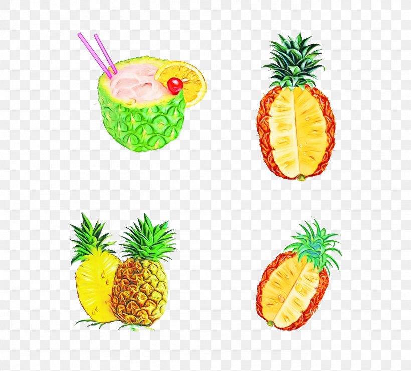 Watercolor Natural, PNG, 1368x1237px, Watercolor, Accessory Fruit, Ananas, Diet, Diet Food Download Free